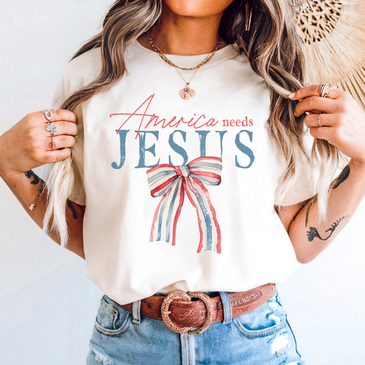 America Needs Jesus Tee