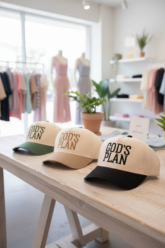 ,,...0304 God's Plan Two Tone Cotton Hat SI-29581