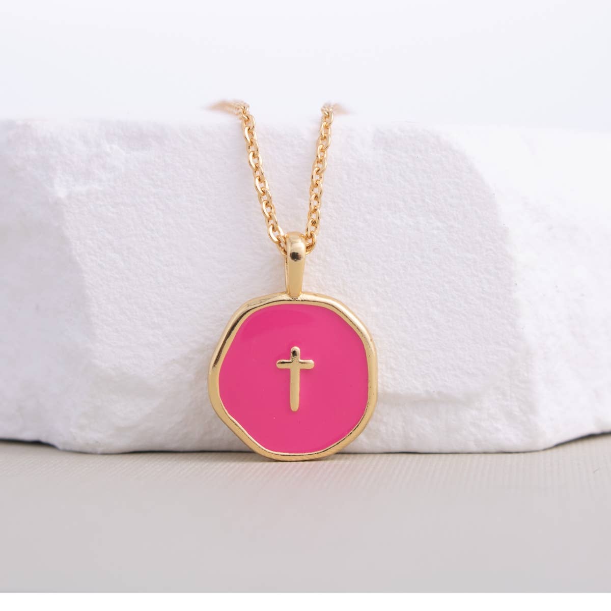 Minimal Cross Medallion Necklace