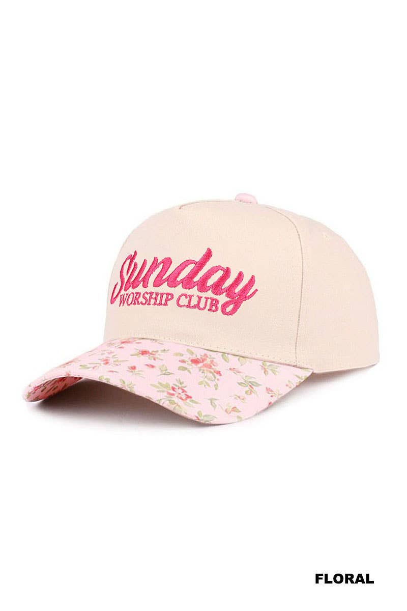 ,,._ 0304 Sunday Worship Club Two Tone Cotton Hat SI-29586