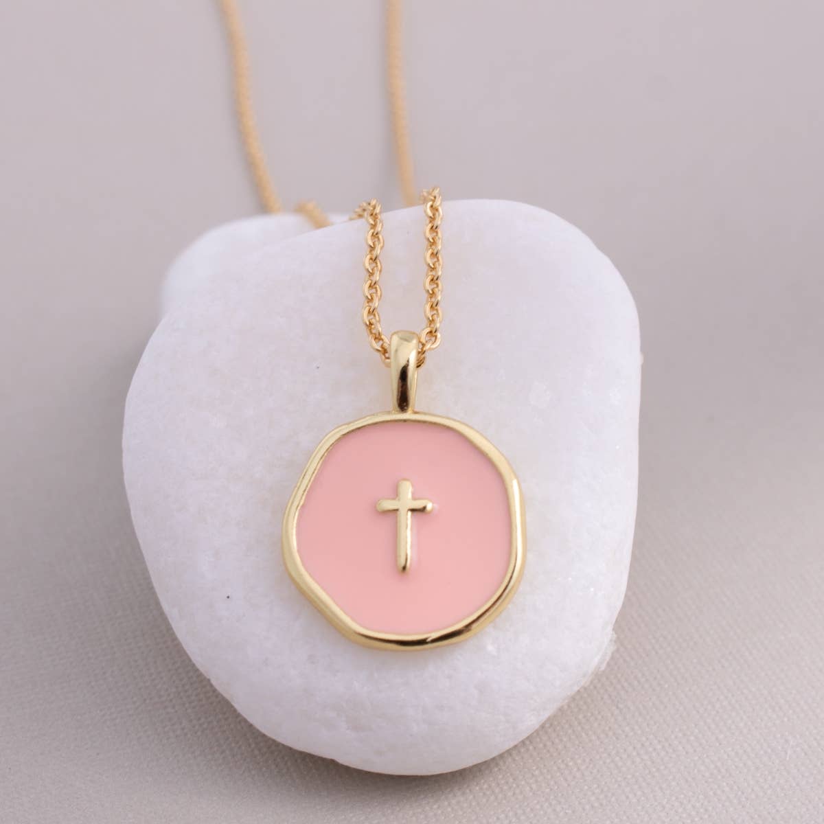 Minimal Cross Medallion Necklace