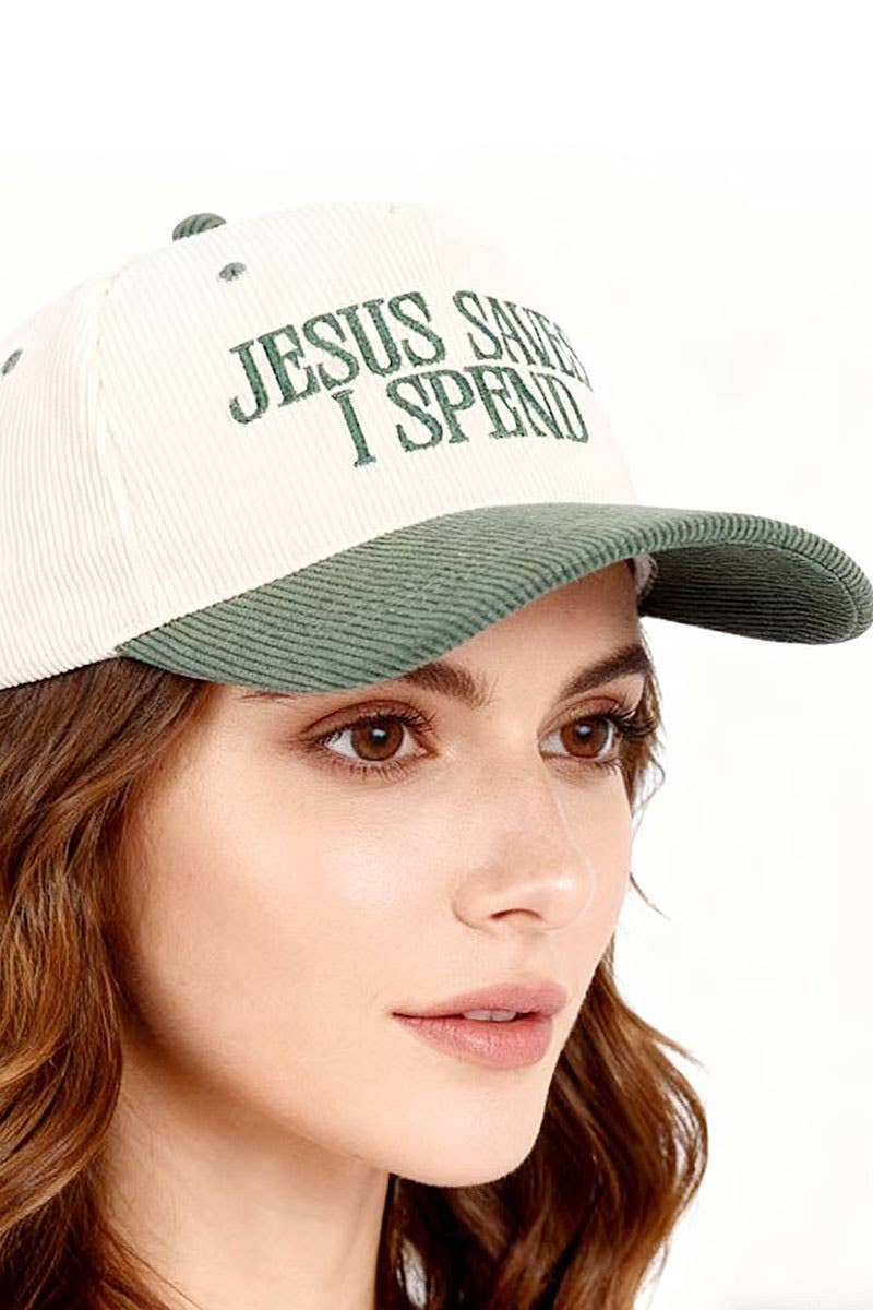 ,,,...._ God Is Good All The Time Two Tone Corduroy Cap SI-28922