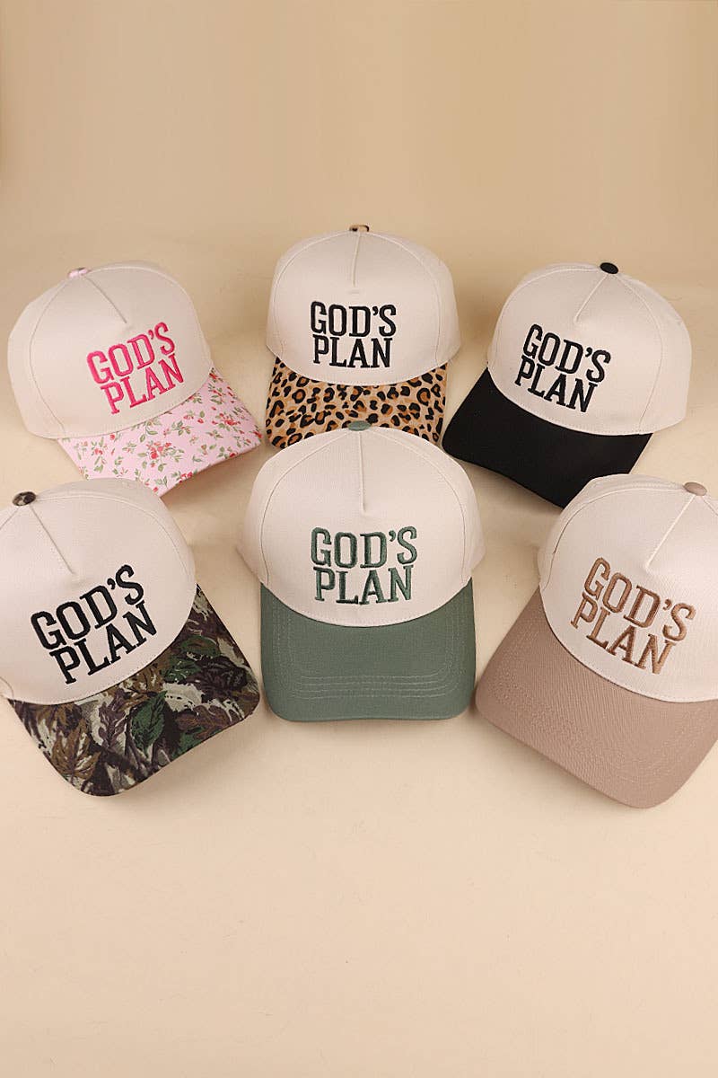 ,,...0304 God's Plan Two Tone Cotton Hat SI-29581