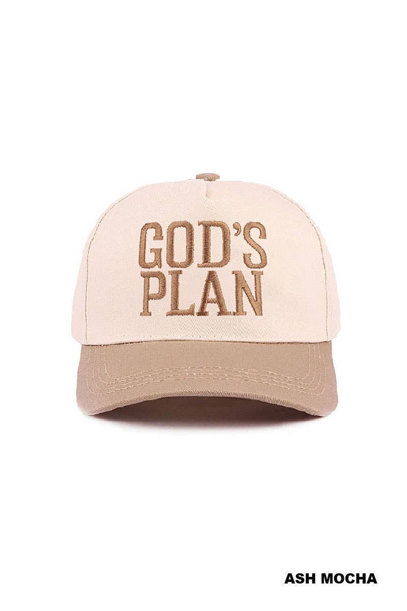 ,,...0304 God's Plan Two Tone Cotton Hat SI-29581