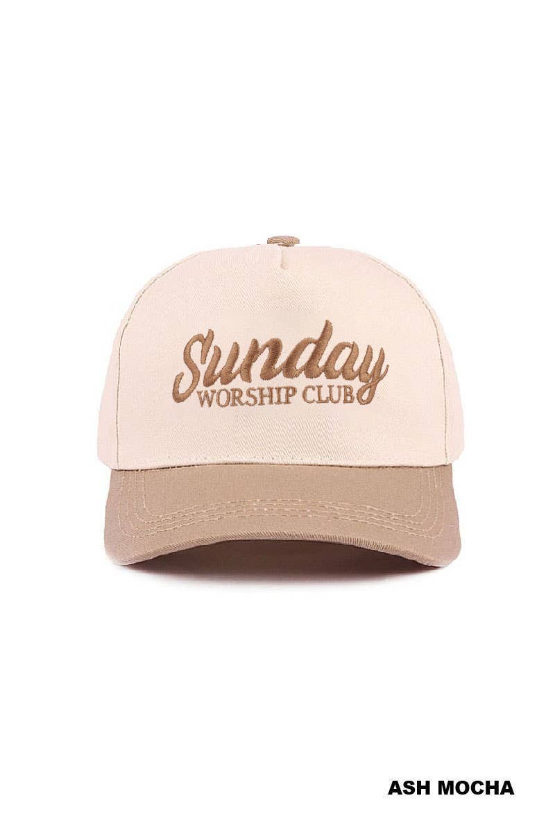 ,,._ 0304 Sunday Worship Club Two Tone Cotton Hat SI-29586