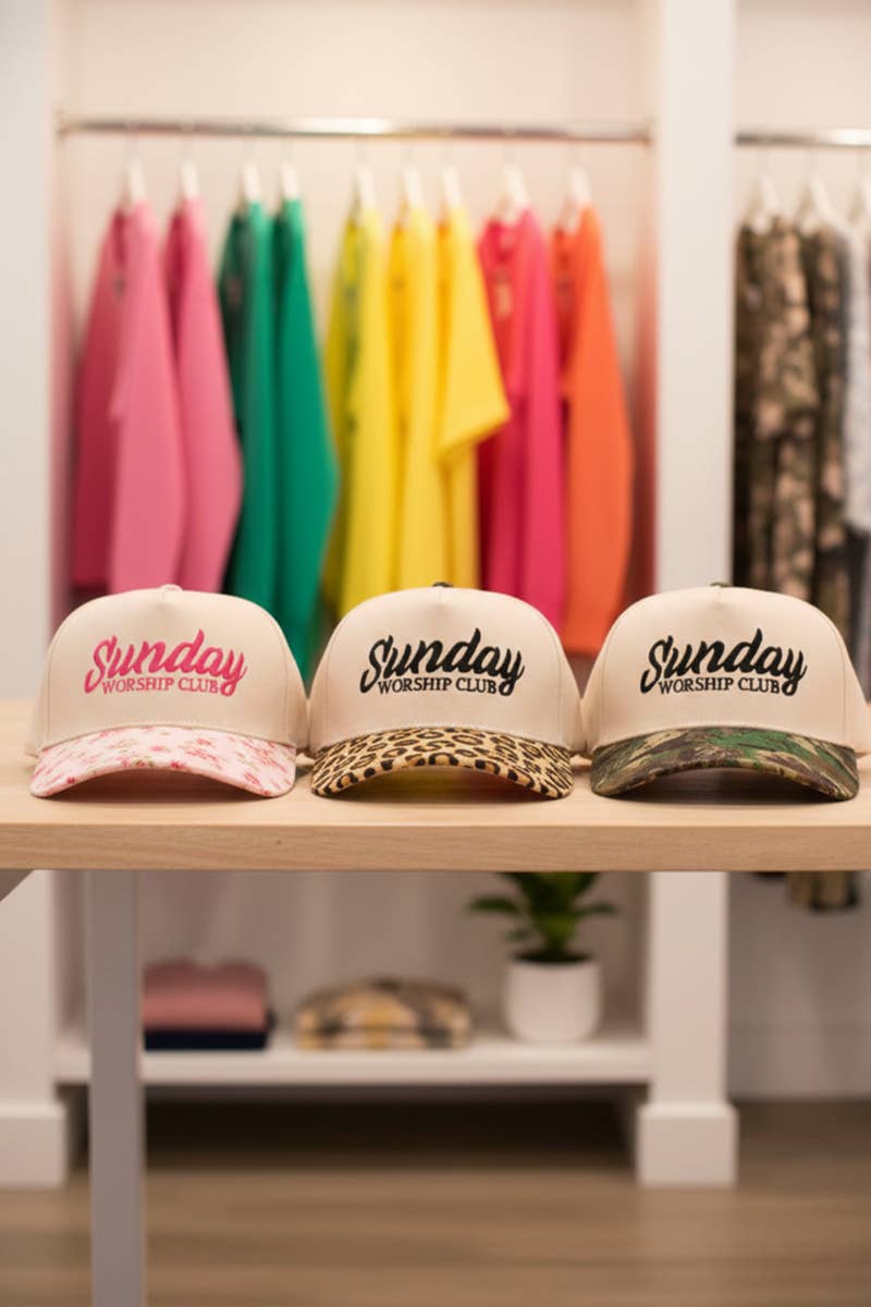 ,,._ 0304 Sunday Worship Club Two Tone Cotton Hat SI-29586